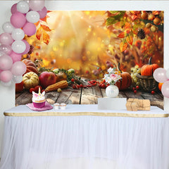 Lofaris Toile de fond pour l'Action de grâce avec citrouilles et feuilles d'automne, arrière-plan de récolte pour studio photo et fête