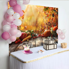 Lofaris Toile de fond pour l'Action de grâce avec citrouilles et feuilles d'automne, arrière-plan de récolte pour studio photo et fête