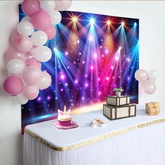 Lofaris Toile de fond de photographie lumières de scène colorées et étincelantes, magnifique arrière-plan de fête pour studio photo