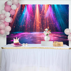 Lofaris Toile de fond de photographie de fête avec lumières vives et paillettes, magnifique arrière-plan pour scène et décoration