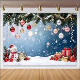 Lofaris Toile de fond de Noël avec bonhomme de neige et cadeaux, magnifique arrière-plan hivernal pour studio photo et fête