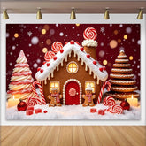 Lofaris Toile de fond de Noël maison en pain d'épices et bonbons, arrière-plan festif pour célébrations d'hiver et séances photo