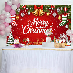Lofaris Toile de fond de Noël avec Père Noël, rennes et bonhomme de neige, magnifique arrière-plan hivernal pour fête et studio photo