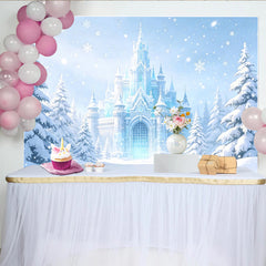 Lofaris Magnifique toile de fond de photographie de château de glace enneigé, paysage hivernal féerique pour studio photo