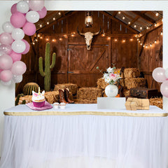 Lofaris Toile de fond style western avec cactus et bottes, decor rustique pour fete a theme country