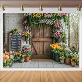 Lofaris Toile de fond de fleuriste rustique avec fleurs colorées, arrière-plan de printemps pour studio photo et séance photo