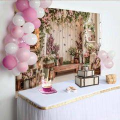 Lofaris Toile de fond de photographie florale rose et violette avec papillons, élégant arrière-plan de studio pour portrait et fête