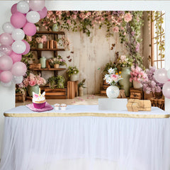 Lofaris Toile de fond de photographie florale rustique avec roses et verdure, magnifique arrière-plan printanier pour studio photo