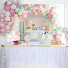 Lofaris Toile de fond pour anniversaire douceurs pastel avec ballons et nuages, magnifique décor de fête pour enfants et séance photo