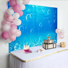 Lofaris Toile de fond de photographie sous-marine bleue avec bulles, magnifique arrière-plan aquatique pour studio photo
