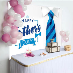 Lofaris Toile de fond pour la Fête des Pères élégante avec cravate bleue et col de chemise, décor de célébration pour studio photo