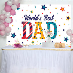 Lofaris Toile de fond joyeuse pour la Fête des Pères, message Meilleur Papa du Monde et étoiles colorées pour studio photo