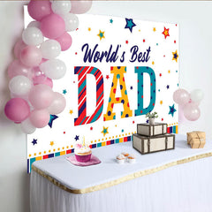 Lofaris Toile de fond joyeuse pour la Fête des Pères, message Meilleur Papa du Monde et étoiles colorées pour studio photo