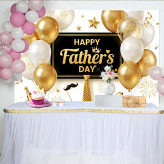 Lofaris Toile de fond élégante pour la Fête des Pères avec ballons or et blancs, décor festif pour studio photo et célébration familiale