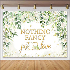 Lofaris Toile de fond de mariage florale avec roses blanches et feuillage vert, décor élégant avec paillettes dorées pour événement romantique