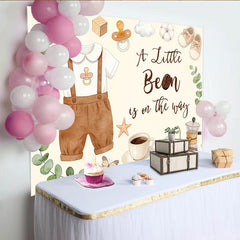 Lofaris Toile de fond baby shower petit grain de café aquarelle douce, arrière-plan charmant pour décoration de fête prénatale