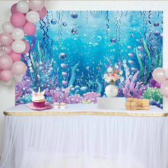 Lofaris Toile de fond de photographie sous-marine magique avec coraux et bulles étincelantes, véritable arrière-plan féerique pour studio photo