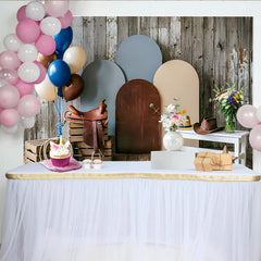 Lofaris Toile de fond de photographie western rustique avec arches et ballons, magnifique décor de studio pour séance photo
