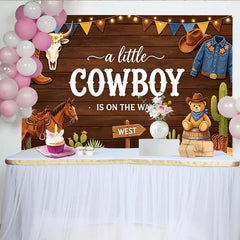 Lofaris Toile de fond pour baby shower cowboy thème western avec crâne de taureau, magnifique arrière-plan pour fête prénatale et séance photo