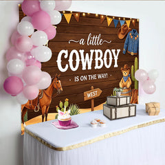 Lofaris Toile de fond pour baby shower cowboy thème western avec crâne de taureau, magnifique arrière-plan pour fête prénatale et séance photo