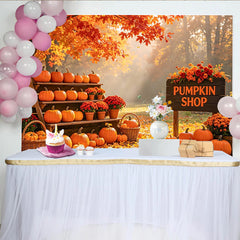 Lofaris Toile de fond de l'Action de grâce avec citrouilles et feuilles d'automne, arrière-plan rustique pour studio photo et fête de récolte