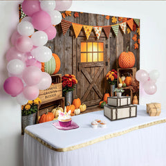 Lofaris Toile de fond de récolte d'automne rustique citrouilles feuilles, décor chaleureux pour célébration et studio photo