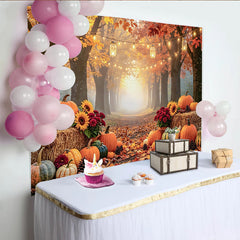 Lofaris Toile de fond pour photographie automne avec citrouilles, décor de récolte rustique et chaleureux pour studio photo