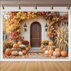 Lofaris Toile de fond pour thanksgiving avec citrouilles de automne, magnifique arriere-plan de recolte pour studio photo