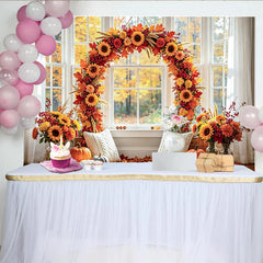 Lofaris Toile de fond automne avec citrouilles et tournesols, arrière-plan de photographie de Thanksgiving pour studio photo