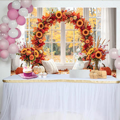 Lofaris Toile de fond de photographie automne avec citrouilles, magnifique décor de fenêtre pour studio photo