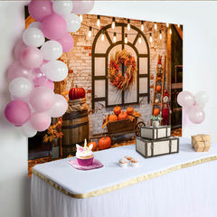 Lofaris Toile de fond automnale pour thanksgiving avec citrouilles, magnifique decor rustique pour studio photo de recolte