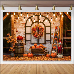 Lofaris Toile de fond automnale pour thanksgiving avec citrouilles, magnifique decor rustique pour studio photo de recolte