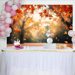 Lofaris Toile de fond automne feuilles d'érable rouges et oranges, magnifique arrière-plan de saison pour studio photo