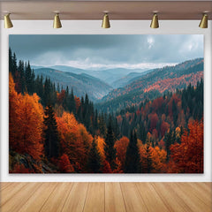 Lofaris Toile de fond de photographie forêt d'automne aux couleurs vives, arrière-plan naturel pour studio photo professionnel