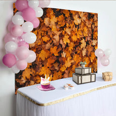 Lofaris Toile de fond de photographie automne avec feuilles d'érable, décor saisonnier idéal pour studio photo et portrait