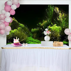 Lofaris Toile de fond de photographie nature luxuriante avec roches et verdure, véritable arrière-plan pour studio photo professionnel