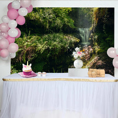 Lofaris Toile de fond de photographie paysage naturel cascade et verdure, arrière-plan réaliste pour studio photo professionnel