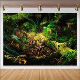 Lofaris Toile de fond de photographie forêt luxuriante avec fougères et mousse, magnifique arrière-plan naturel pour studio photo et portrait