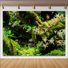 Lofaris Toile de fond de photographie forêt luxuriante avec mousse et verdure, arrière-plan naturel pour studio photo ou événement