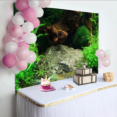 Lofaris Toile de fond de photographie paysage aquatique avec plantes vertes, arrière-plan réaliste pour studio et aquarium