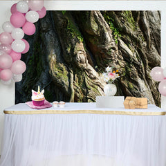 Lofaris Toile de fond de photographie tronc d'arbre avec mousse verte et texture rustique, véritable arrière-plan naturel pour studio photo