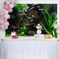 Lofaris Toile de fond de photographie sous-marine avec plantes vertes luxuriantes, véritable arrière-plan naturel pour studio photo