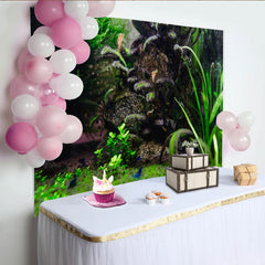 Lofaris Toile de fond de photographie sous-marine avec plantes vertes luxuriantes, véritable arrière-plan naturel pour studio photo