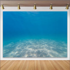 Lofaris Toile de fond de photographie sous-marine bleue avec fond de sable et lumière naturelle, magnifique arrière-plan océanique
