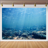Lofaris Toile de fond de photographie sous-marine avec rayons de soleil, magnifique arrière-plan bleu pour studio photo professionnel