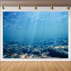 Lofaris Toile de fond de photographie sous-marine avec rayons de soleil, magnifique arrière-plan bleu pour studio photo professionnel
