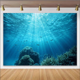 Lofaris Toile de fond de photographie sous-marine avec coraux et poissons, magnifique arrière-plan océanique pour studio photo professionnel