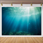 Lofaris Toile de fond de photographie sous-marine profonde avec rayons de soleil, magnifique arrière-plan naturel pour studio photo