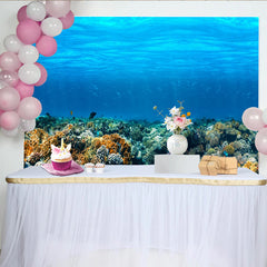 Lofaris Toile de fond de photographie sous-marine avec récif corallien et eau bleue, véritable arrière-plan aquatique pour studio