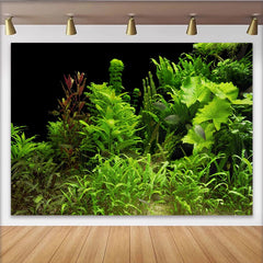 Lofaris Toile de fond de photographie plantes aquatiques luxuriantes et poissons, arrière-plan naturel pour studio professionnel